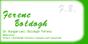 ferenc boldogh business card